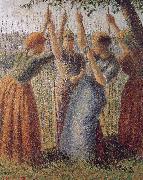 Woman under the bean frame, Camille Pissarro